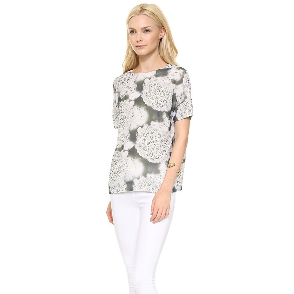 Tory Burch Hydrangea Flower Print Top